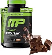 MusclePharm Combat Protein Powder - Essential blend of Whey, Isolate, Casein and Egg Protein with BCAA's and Glutamine for Recovery, Chocolate Milk, 4 Pound