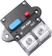 CRILSTYLEO 250a Car Self-recovery Resettable Circuit Breaker Manual Reset Fuse for Auto High Amp Thermal Trip Dc System Protection