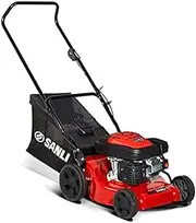[Sanli] Red Back Lawn Mower, 17-Inch Size, Red/Black