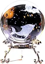 BEALIFE Elegant Glass Ball Stand Unique Restaurant Table Centerpiece Can Be Given As Gift to Family and Friends Crystal Ball, Smart Dolphins