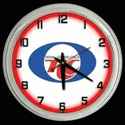 16" RC Royal Crown Cola Sign Red Neon Clock Man Cave Bar Garage