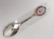 Vintage Collector Spoon Porcelain Enamel Metal Floral Original Package 5 1/4"