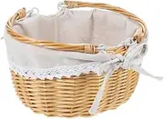 TIDTALEO Portable Picnic Basket Baskets for Serving Outdoor Insulated Hampers Multifunctional Handle Food Woven Rattan Rustic Fabric Small Storage Basket Wedding Flower Girl Basket Wicker