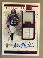 2019 Panini Impeccable Alexander Mattison FOTL Dual Patch Auto # 11/19
