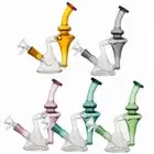 Small 6.6" Glass Bong Recycler Tornado Pyrex Smoking Water Pipe W/14mm Bowl