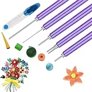 Fabselection Paper Quilling Tools Slotted Kit, 5 PCS Paper Craft Quilling Tool Kit and 1knife for Art Craft (6 PCS)