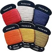 Yokota DRM2400-6SET-B Dharma Sashiko Thread (Thin) Card Roll 16.8 ft (40 m) x 6 Color Set, Chic Color