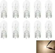YYTQP 10 PCS T10 Car Wedge Light, 12V 5W Miniature Bright Auto Dashboard Gauge Side Light Bulb Lamp, Multifunctional Width Indicator Light, Instrument bulb, Lighting Accessories for Most Cars (White)
