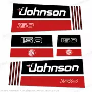 Fits Johnson 150hp V8 Sea Horse Decals - Early 1990's - Outboard Engine Decals