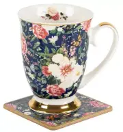 Coffee Mug and Coaster Gift Set Old Tupton Ware Floral Garden Christmas Hamper