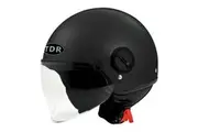TDR Adult Open Face Pilot Black Helmet ECE 22.05 Australia Approved Standard Motorcycle Helmet