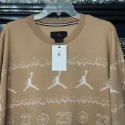 Jordan Beige Crewneck Sweatshirt Jumpman Logo 23 Graphic Long Sleeve XL NWT
