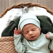 Snuggle Hunny Sage Ribbed Organic Knotted Beanie