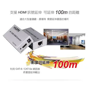 伽利略 HDMI 4K2K 網路線 影音延伸器100m(不含網路線) HDR4100