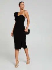 Portman’s black ruffle midi dress size 6