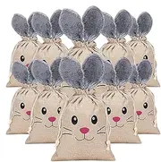 [YTGOCN] Easter Burlap Tote Bag - 10X Easter Party Favor Bags With Bunny Ears - Bunny Party Favor Bags, Easter Egg Hunt Fillers For Weddings, Baby Showers