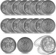 Sureio 20 Pcs Yes No Challenge Coin Decision Maker Lucky Coin Kindness Coins Medallion Souvenir Divination Flip Metal Coins Holiday School Office Gift Party Game Supplies (Silver)