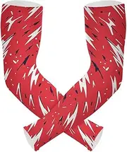[Yoogain] UV Protection Sleeves Lightning Mixed Pattern Red Tattoo Sleeve Sun & UV Protection Strong Air Permeability cubre brazos, Lightning Mixed Pattern Red