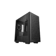 DeepCool CH370 M-ATX Tempered Glass Case, 120mm Rear Fan Pre-Installed, Headphone Stand, up to 360mm Radiators, 2 Switching front panels
