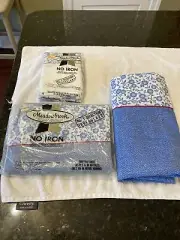 VTG Meadowbrook Luxury Muslin 2 twin Flat Sheets 66”X104” 2 Std pillow case nwt