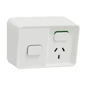 CLIPSAL Iconic O3015T-XW - Single Weatherproof Power Point 10amp with Timer - White - IP54