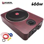 8" Under Seat Powered Subwoofer Active Hideaway Car/Truck Sub With Amp Kit 600W