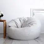 New Ivory & Deene Fur Beanbag Cover Soft Silver Grey Velvet Cloud Chair Bean Bag