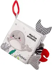 Kisangel Animal Cloth Book for Toddlers High Contrast Educational Toy Early Learning Sensory Book for Age Stimulates Language Imagination Communication Skills