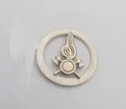 Rescue Time Machine Baked: Brooch Jacket Silver 925 With The Symbol Fire Engine