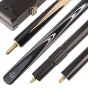 Mark Richard 58" Handmade 3/4 Piece Ebony Snooker cue and case