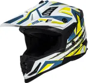 IXS iXS363 2.0 Motocross Helmet, white-blue-yellow, Size S for Men White Blue Yellow