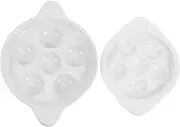 Hoement 6 Hole Snail Dish Ceramic Escargot Plate with Handles Heat Resistant for Baking Snail Seafood Western Restaurant Bird Egg Cooking