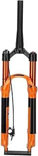 MegLob MTB Suspension Fork 26 Inch, One-Piece Magnesium Alloy Air Suspension Fork, Professional Tapered Steerer Front Fork, Orange MTB Manual Lockout 9Mm QR Mountain Bike Fork