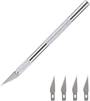 AIMALL Precision Craft Art Knife Set: Model Hobby Cutting Tool with Exacto Style Razor Blades, Includes 1 Knife & 5 Replaceable Blades for Detailed Projects
