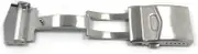 Fold Watch Buckle Stainless Steel Solid Double Push Button Butterfly Deployment Clasp Watch Strap Black Silver 22mm Watch Clasp Clasp(Silver)