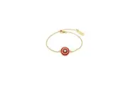 Couture Kingdom Sterling Silver Marvel Captain America Enamel Bracelet Gold