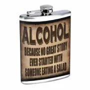 Funny Drinking Signs Hip Flask D1 8oz Stainless Steel Liquor Alcohol Whiskey