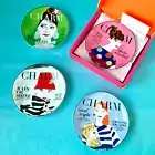 Kate Spade Lenox MAKE HEADLINES APPETIZER TIDBIT PLATES CHARM MAGAZINEGIFT BOX