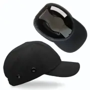 Lucent Path Black Baseball Safety Bump Cap - 100% Cotton, Impact-Resistant AB...