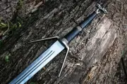 The Witcher Steel Sword of Geralt of Rivia Handmade Replica W | Leather Scabbard
