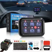 Universal 12V 6 Gang Switch Panel LED Light Touch Relay Panel System Car ATV SUV