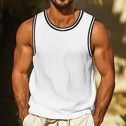 Men's T Shirt Short Sleeve V Neck Summer Plain Textured Fashion Classic Casual Plain Street Casual Sports Black White Red Top Tee for Men