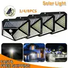 8X Solar Power 100 LED Light PIR Motion Sensor Outdoor Garden Wall Security Lamp