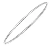 Sterling Silver Shiny Slip On Stackable Bangle Bracelet 2.5 mm 8"