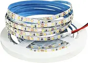 Tesfish 12 V LED Strip Light, 5 mm Wide, Warm White 3000 K 5 m LED Strip Light 2835 IP20 120 LEDs/M, Total 600 LEDs LED Strip LED Light Strip for Bedroom, Kitchen Decoration