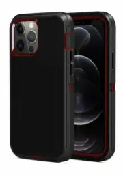 iPhone 12 Pro max Case Protective Hard shell Anti Scratch Black/Red