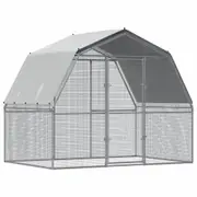 Andala Pets Chicken Cage with Roof and Door Silver