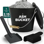 Coal and Ash Bucket with Shovel and Hand Broom