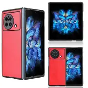 Vintage Litchi Skin Leather Phone Case Protective Cover Part for Vivo X Fold