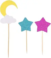 1 Set Cute Cake Decorating Supplies Moon Star Baking Set Edible Glitter Multicolor Party Decoration Arts and Crafts for DIY